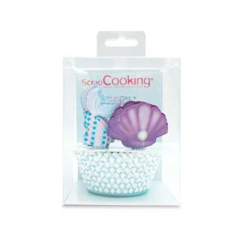 SCRAPCOOKING 24 Caissettes Et 24 Cake Toppers Sirène – Image 2