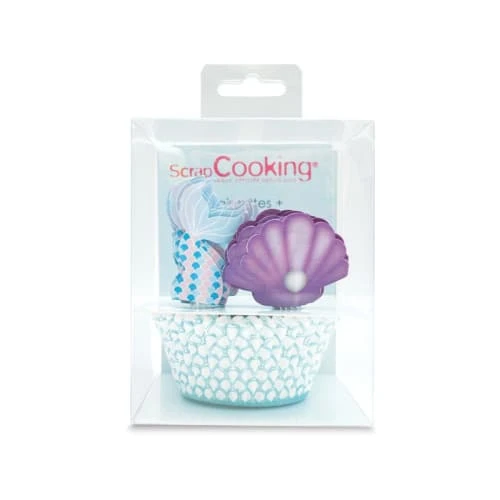 SCRAPCOOKING 24 Caissettes Et 24 Cake Toppers Sirène