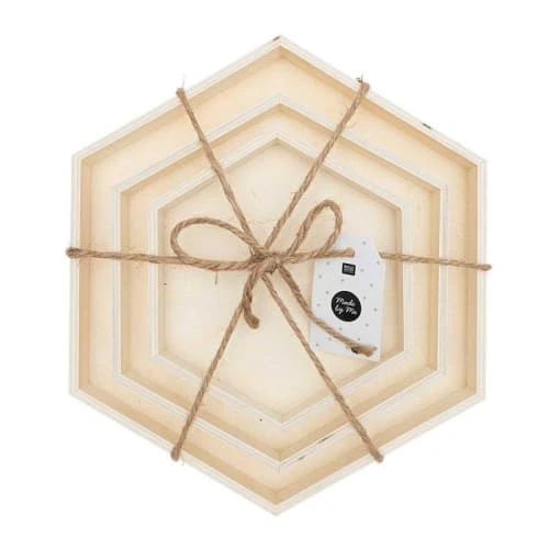 Rico Design 3 Plateaux En Bois Hexagonaux – Image 3