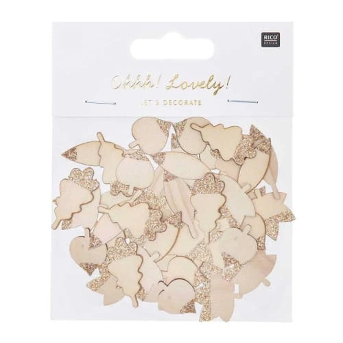 Rico Design 48 Silhouettes En Bois Feuilles Pailletées – Image 3