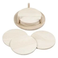 Youdoit 6 Dessous De Verre En Bois à Customiser D9,5cm