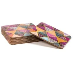 Mani Bhadra 6 Sous-verres Carrés En Mdf 10x10cm