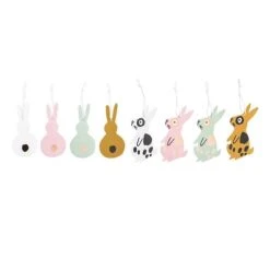 Rico Design 8 étiquettes Pendentifs Lapins