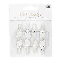 Rico Design 8 Pinces Clip Fantôme En Bois