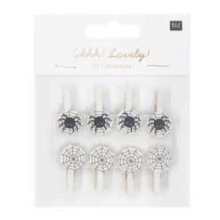 Rico Design 8 Pinces Clip Toile D'araignée En Bois