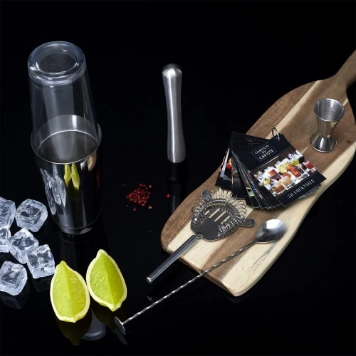 TOILINUX Coffret 5 Accessoires à Cocktail Et 50 Recettes En Acierxydable – Image 5