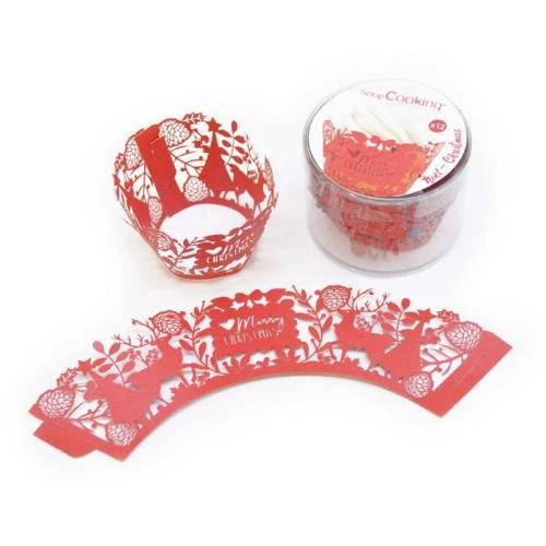 SCRAPCOOKING Contours Pour Cupcakes De Noël - Lot De 12