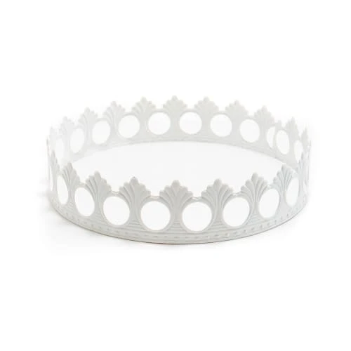 Lou De Castellane Coupe Plateau 31 Cm En Métal Blanc