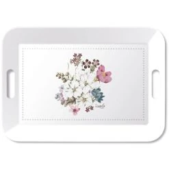 AMBIENTE Grand Plateau Rectangulaire Floral