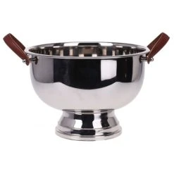 Wadiga Grand Seau à Champagne En Acier Inoxydable Et Poignées En Similicuir