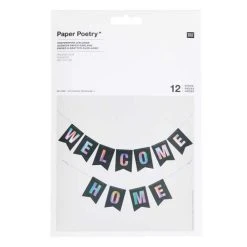 Rico Design Guirlande 12 Fanions De Papier à Gratter Arc En Ciel