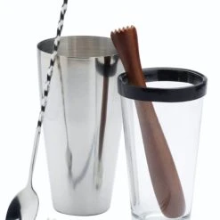 BarCraft Kit De Fabrication Mojito En Acier Inoxydable Verre Argenté