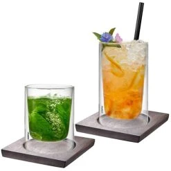 GEFU Lot De 2 Sous-verres En Bois Marron Foncé