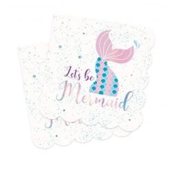 Scrapcooking Party Lot De 20 Serviettes Sirène 33x33cm