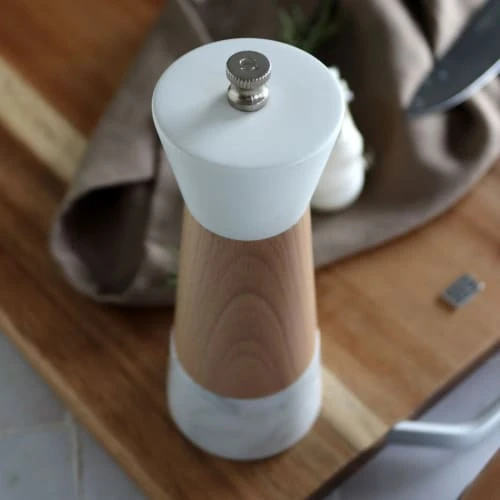 OGO Living Moulin à Sel En Marbre Et Bois 17 Cm – Image 4