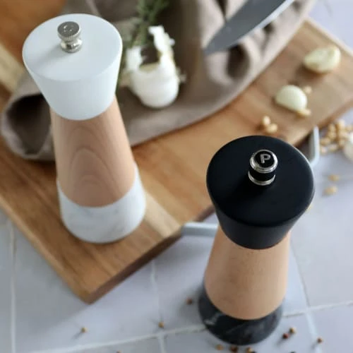 OGO Living Moulin à Sel En Marbre Et Bois 17 Cm – Image 6