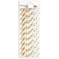 Draeger Paris Paille En Papier Blanc Et Or Noël