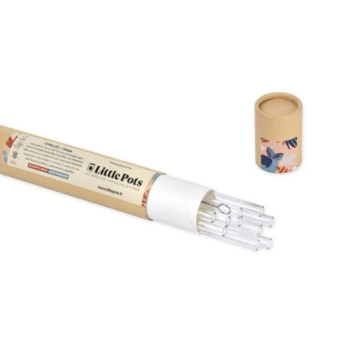 Little Pots Pailles En Verre Recyclé étui De 10 + Goupillon De Nettoyage – Image 2