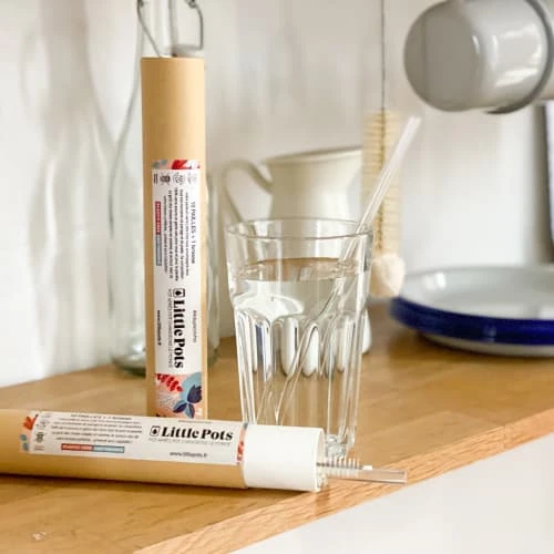 Little Pots Pailles En Verre Recyclé étui De 10 + Goupillon De Nettoyage – Image 4