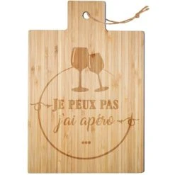 Enesco Planche à Découper Je Peux Pas J'ai Apéro En Bambou Alimentai