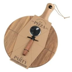 Maisons Du Monde Planche à Pizza En Acacia Et Roulette En Acier