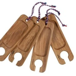 Le Régal Planche Apéro Porte Verre De Vin En Chêne 26x8cm - Lot De 4