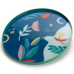 Amadeus Plateau Art En Métal Bleu