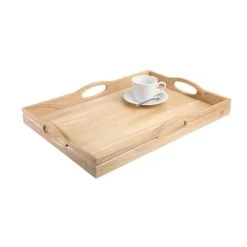 T&G Woodware Plateau Avec Poignée 50x36 Cm En Hévéa En Bois Marron