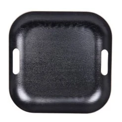 Table Passion Plateau Carré 39 Cm En Bois Noir