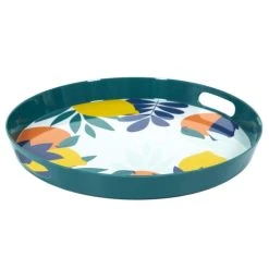 TOILINUX Plateau De Présentation D. 38 Cm Vert, Jaune Et Orange