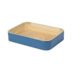 Compactor Plateau De Rangement En Bambou Bleu 31,5x22,5cm