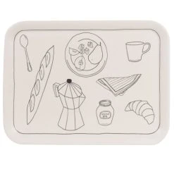 Maisons Du Monde Plateau En Bambou écru Motifs Noirs Au Trait