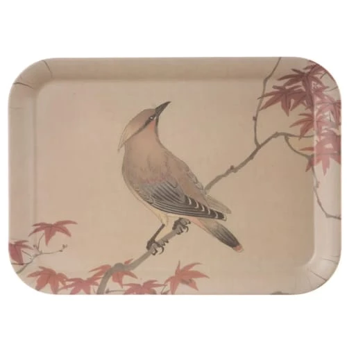Ixia Plateau En Bambou Oiseau 43x32cm