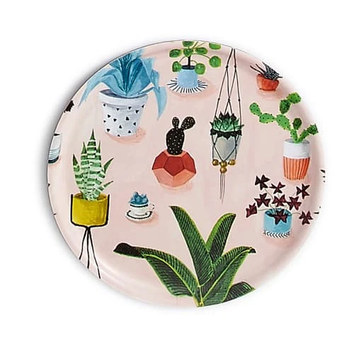 Atomic Soda Plateau En Bois Rond Urban Jungle 35cm