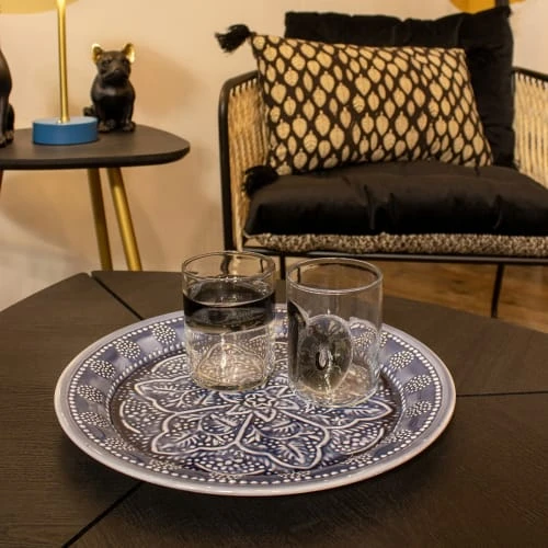 Pirouette Paris Plateau En Métal émaillé Bleu-gris D32,5cm – Image 2