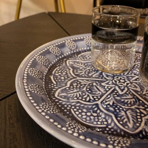 Pirouette Paris Plateau En Métal émaillé Bleu-gris D32,5cm – Image 3