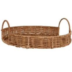 Maisons Du Monde Plateau En Métal Et Rotin Beige