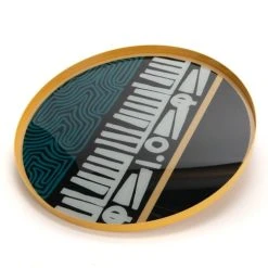 Amadeus Plateau Ethnique En Métal Noir