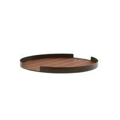 OYOY Living Design Plateau Marron En Acier Inoxydable Et En Silicone Ø32,4x2,3cm