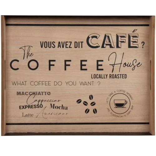 Maisons Du Monde Plateau Marron Et Inscription Noire