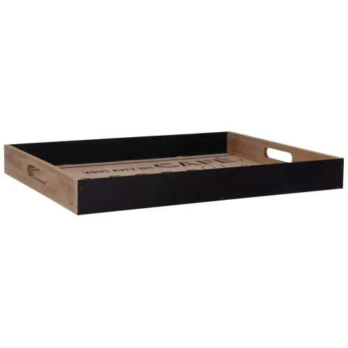 Maisons Du Monde Plateau Marron Et Inscription Noire – Image 2