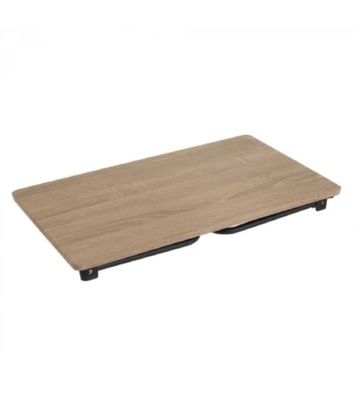 Wadiga Plateau Petit Déjeuner Au Lit En Métal Noir Et Bois MDF – Image 2