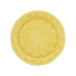 Pirouette Paris Plateau Rond En Métal émaillé Jaune D32,5