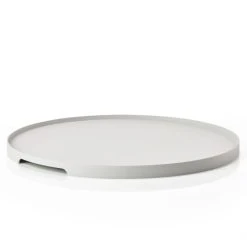 Zone Denmark Plateau Rond En Métal Gris Clair D35cm