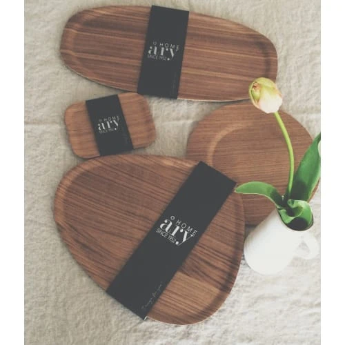 ARY Plateau Triangulaire Viventium Noyer 44 X 37 Cm – Image 3