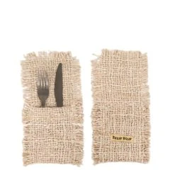Bazar Bizar Porte-couverts En Coton Beige Lot De 4