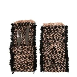 Bazar Bizar Porte-couverts En Coton Cuivre Et Noir Lot De 4