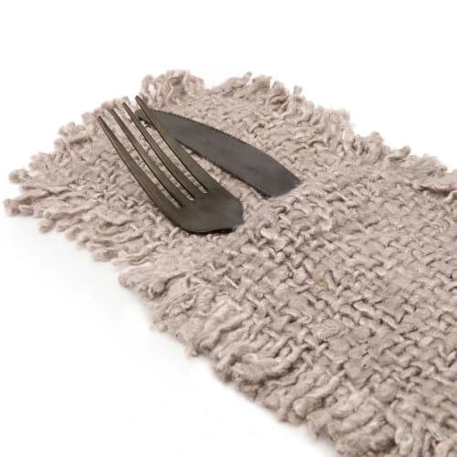 Bazar Bizar Porte-couverts En Coton Gris Lot De 4 – Image 3