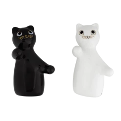 Pylones Salière Et Poivrière Chats En Porcelaine Et Silicone