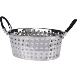 Wadiga Seau à Glace En Acier Inoxydable Martelé Avec Poignées